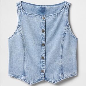 GAP ultra soft cropped Denim Vest